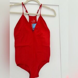 Free people red bodysuit NWT size medium/large